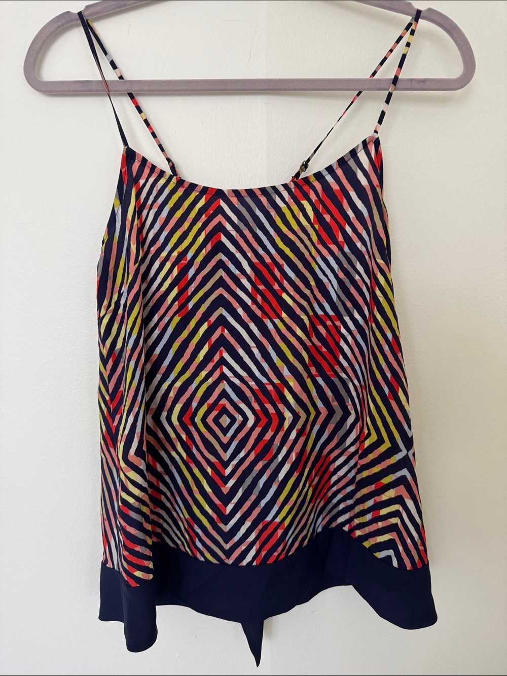 BCBGeneration Multicolor Geometric Spaghetti Strap Camisole